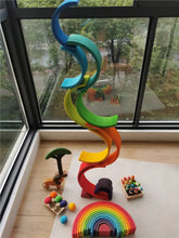 Load image into Gallery viewer, Wooden Rainbow Arch Stacking Blocks & Peg Dolls