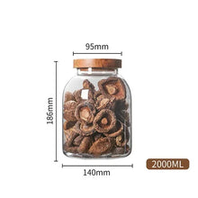 Load image into Gallery viewer, 3L Glass Kitchen Jar with Airtight Acacia Lid - Flour & Sugar Storage