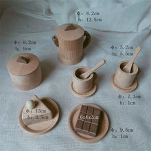 Load image into Gallery viewer, Montessori Wooden Coffee, Tea and Baguette Pretend Play Set