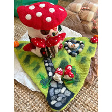 Load image into Gallery viewer, Wool Felt Playscape Play Mat River Fall House Doll Playscape Small World Pretend Play Children Montessori Waldorf Inspired Toy