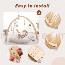 Load image into Gallery viewer, Baby Montessori Toys Wooden Gym Frame Splint Triangle Newborn Activity Gym Frame Star Cloud Hanging Pendant Baby Rattle Toys