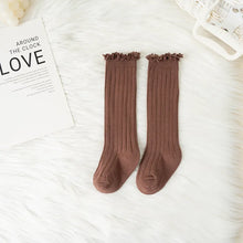 Load image into Gallery viewer, Ruffle-Top Cotton Knee Socks for Little Ones