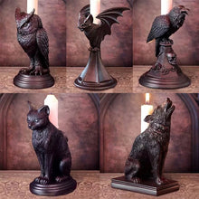 Load image into Gallery viewer, Gothic Animal Candle Holder - Bat, Wolf, Leopard, Crow & Cat Decor