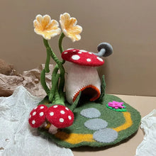 Load image into Gallery viewer, Wool Felt Playscape Play Mat River Fall House Doll Playscape Small World Pretend Play Children Montessori Waldorf Inspired Toy