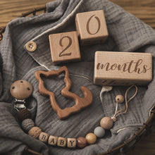 Load image into Gallery viewer, 3pc Raw Wood Baby Milestone Blocks - Engraved Photography Props