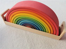 Load image into Gallery viewer, Wooden Rainbow Arch Stacking Blocks & Peg Dolls