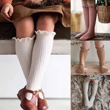 Load image into Gallery viewer, Ruffle-Top Cotton Knee Socks for Little Ones