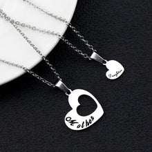 Load image into Gallery viewer, 2PCS Gift for Mom Hollow Love Pendant Necklace Family Stainless Steel Accessories Mother Day Set Thanksgiving Jewelry 'Daughter'