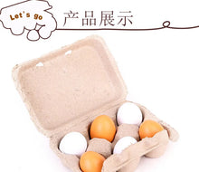 Load image into Gallery viewer, Kids 3/6pcs Wooden Artificial Egg Set Easter DIY Toy Wooden House Game Kitchen Egg Toys Early Education Food Toys for Children