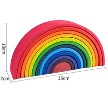 Load image into Gallery viewer, Twelve-piece wooden rainbow stacker