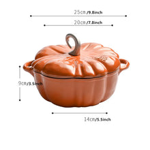 Load image into Gallery viewer, Pumpkin Enameled Cast Iron Dutch Oven - 1.9L Non-Stick Casserole Dish