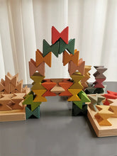 Load image into Gallery viewer, Montessori Wooden Butterfly Stacking Blocks