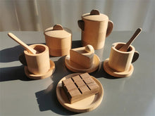 Load image into Gallery viewer, Montessori Wooden Coffee, Tea and Baguette Pretend Play Set