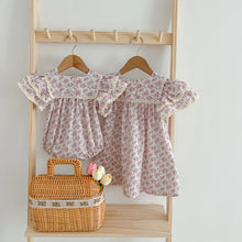 Load image into Gallery viewer, Kids Clothes Fashion Girl Dress Flower Embroidery Retro Lace Dress Cotton Princess Vestido Casual Round Neck Summer New Sweet