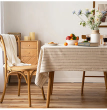 Load image into Gallery viewer, Retro Striped Cotton Linen Tablecloth