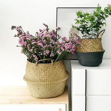 Load image into Gallery viewer, Seaweed Wicker Basket Rattan Hanging Flowerpot  Dirty Clothes    Storage    WF1015