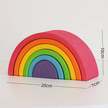 Load image into Gallery viewer, Six-piece wooden rainbow stacker
