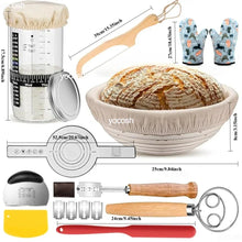 Load image into Gallery viewer, 1set Professional Baking Tools 24 Oz Sourdough Starter Jar Pastry Mat Scraper Bread Slicing Knife Gloves for Home DIY Baking Kit