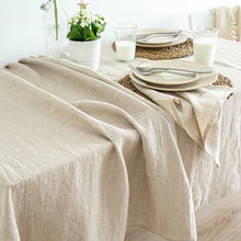 Load image into Gallery viewer, 100% Pure Linen Tablecloth - Natural Fabric Solid Color