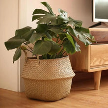 Load image into Gallery viewer, Seaweed Wicker Basket Rattan Hanging Flowerpot  Dirty Clothes    Storage    WF1015