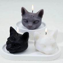 Load image into Gallery viewer, Gothic Three Eye Cat Scented Soy Wax Candle