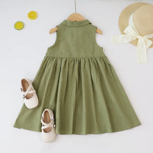 Load image into Gallery viewer, Bear Leader New Solid Baby Girl Dress Cotton Button Kids Dresses Summer Princess Party Dress Toddler Girls Sundress Kids Clothes