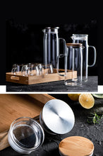 Load image into Gallery viewer, 1000ML/1500ML Thick Glass Kettle with Bamboo Lid & Filter