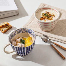 Load image into Gallery viewer, Japanese Style Hand-Painted Striped Ceramic Coffee Mug