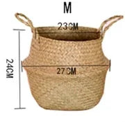 Load image into Gallery viewer, Seaweed Wicker Basket Rattan Hanging Flowerpot  Dirty Clothes    Storage    WF1015