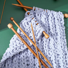 Load image into Gallery viewer, 2pcs New Sweater Needle Carbonized Bamboo Needle Single Head Bamboo Charcoal Needle With Long Wood Needle 35cm Knitting Needle
