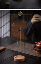 Load image into Gallery viewer, Wooden Round Incense Burner - Stick & Backflow Holder