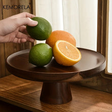 Load image into Gallery viewer, Japanese Wooden Cake Tray with Glass Lid