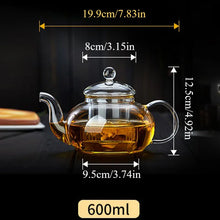 Load image into Gallery viewer, Heat-Resistant Glass Teapot with Infuser, 400ml to 1000ml