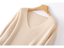 Load image into Gallery viewer, 100% Wool V-Neck Batwing Sleeve Knit Dress