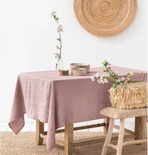 Load image into Gallery viewer, 100% Pure Linen Tablecloth - Solid Color Natural Fabric