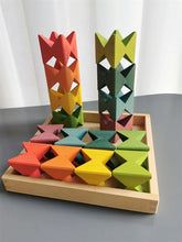 Load image into Gallery viewer, Montessori Wooden Butterfly Stacking Blocks