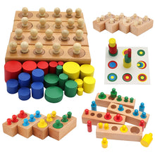 Load image into Gallery viewer, Wooden knobbed cylinder blocks