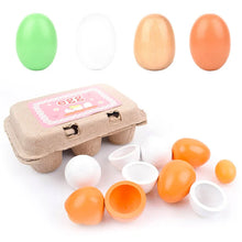 Load image into Gallery viewer, Kids 3/6pcs Wooden Artificial Egg Set Easter DIY Toy Wooden House Game Kitchen Egg Toys Early Education Food Toys for Children