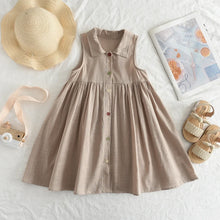 Load image into Gallery viewer, Bear Leader New Solid Baby Girl Dress Cotton Button Kids Dresses Summer Princess Party Dress Toddler Girls Sundress Kids Clothes