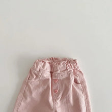Load image into Gallery viewer, 2024 Girls Spring Pants Baby Casual Ruffle Wide Leg Pants Children's Trendy Autumn Trousers Loose Solid High Waist Bell-bottoms