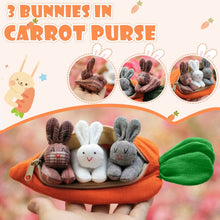 Load image into Gallery viewer, Easter 2024 Easter Bunny Unzip the rabbit doll toy:3 bunnies in carrot purse