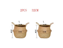 Load image into Gallery viewer, Seaweed Wicker Basket Rattan Hanging Flowerpot  Dirty Clothes    Storage    WF1015