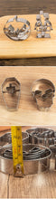 Load image into Gallery viewer, Stainless Steel Halloween Cookie Cutters - Skull, Pumpkin, Ghost, Coffin & Haunted House