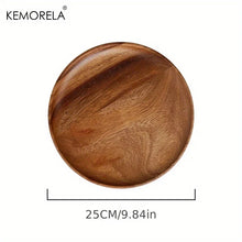 Load image into Gallery viewer, Handmade Acacia Wood Round Plate - Sushi, Dessert & Bread Dish