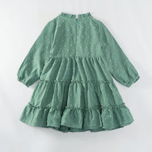 Load image into Gallery viewer, Girlymax Fall Winter Baby Girls Mommy &me Boutique Children Clothes Swiss Dot Chiffon Long Sleeve Dress Kidswear