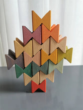 Load image into Gallery viewer, Montessori Wooden Butterfly Stacking Blocks