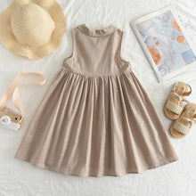 Load image into Gallery viewer, Bear Leader New Solid Baby Girl Dress Cotton Button Kids Dresses Summer Princess Party Dress Toddler Girls Sundress Kids Clothes