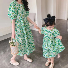 Load image into Gallery viewer, New Fashion Floral Mom And Daughter Dress Cute Family Matching Party Parent-Child Outfits Christmas Carnival Mother Kids Clothes