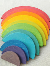 Load image into Gallery viewer, Wooden Rainbow Arch Stacking Blocks & Peg Dolls