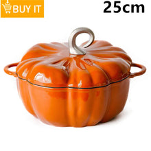 Load image into Gallery viewer, Pumpkin Enameled Cast Iron Dutch Oven - 1.9L Non-Stick Casserole Dish